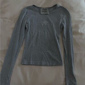 Gray Long Sleeve top.